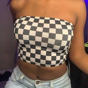 Checkerboard Tube Top